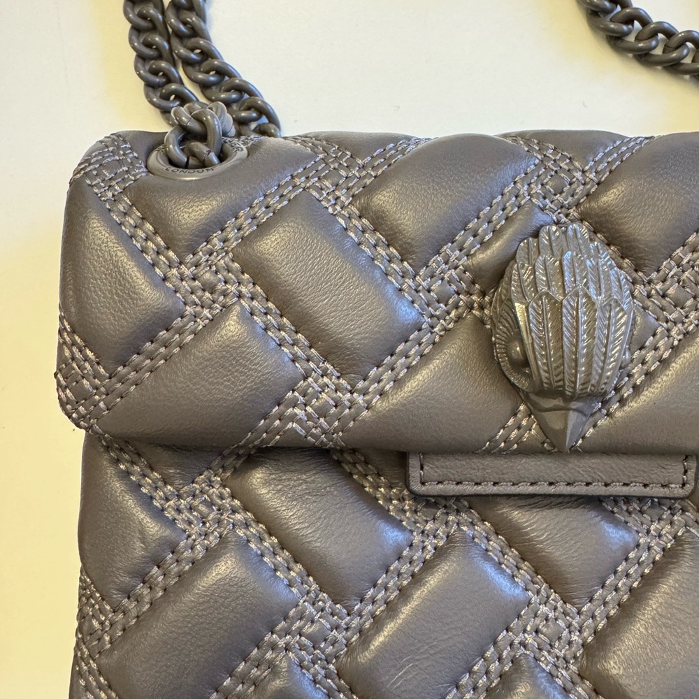 Kurt Geiger Slate Gray Quilted Crossbody Bag - Picture 3 of 5